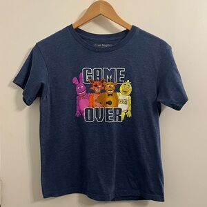 Kids Medium Navy Blue Five Nights at Freddy’s Game Over T-Shirt FNAF